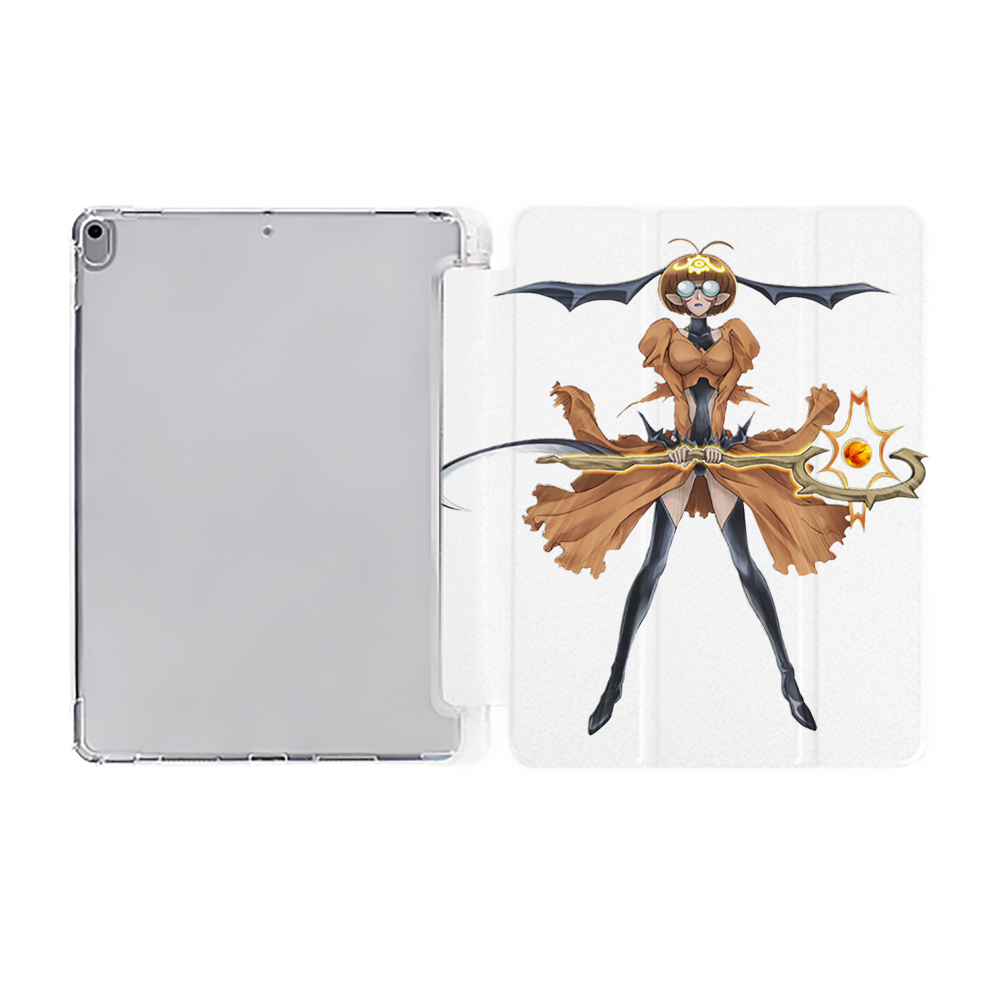 （画像用） 遊☆戯☆王 Yu-Gi-Oh! IPad ケース ペン収納付き 三つ折りスタンド PUレザー×シリコン 対応機種9.5/10.5/10.9インチ